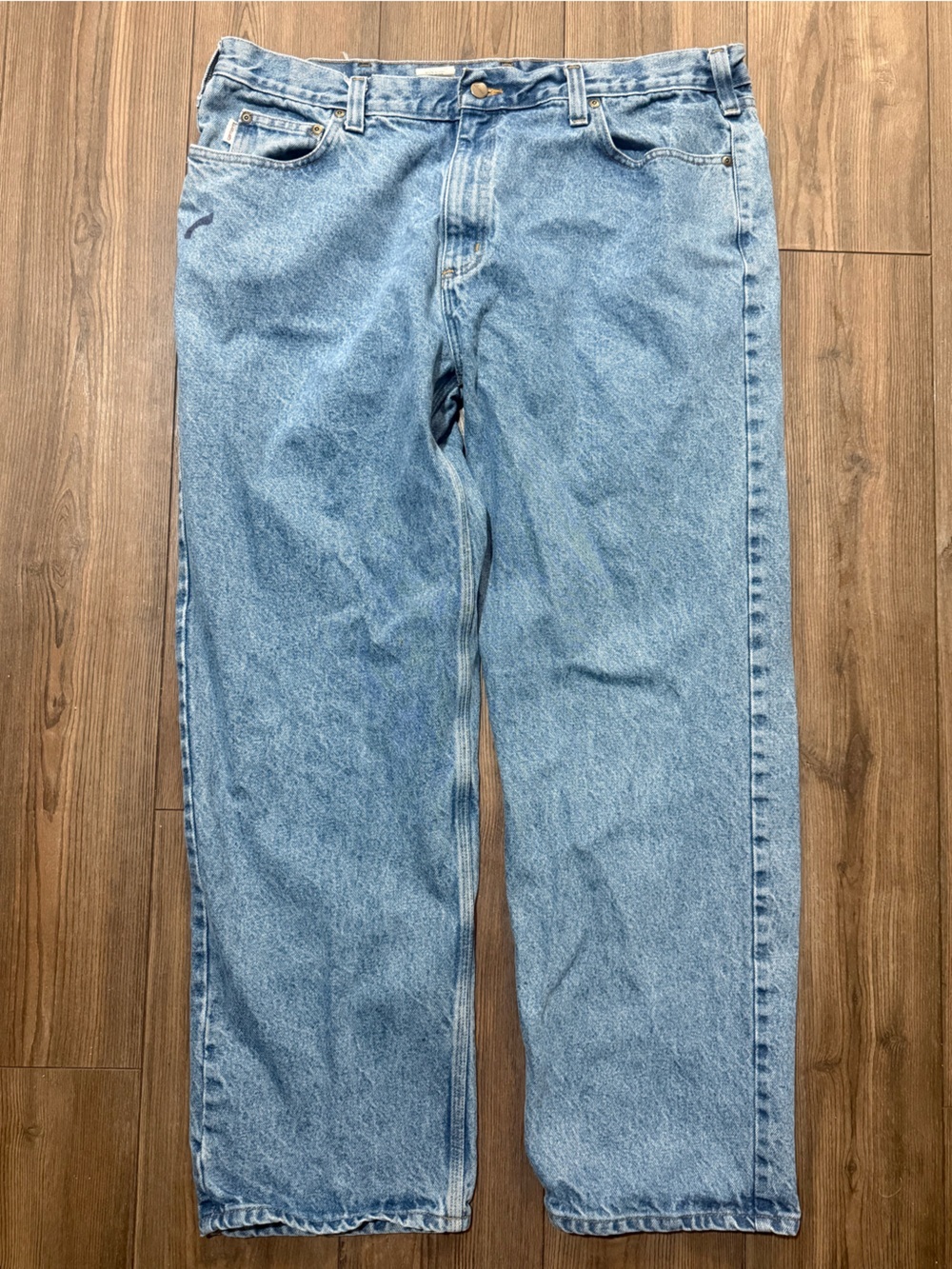 Vintage Carhartt Relaxed Fit Jeans 42x32 Light Wash Workwear Denim